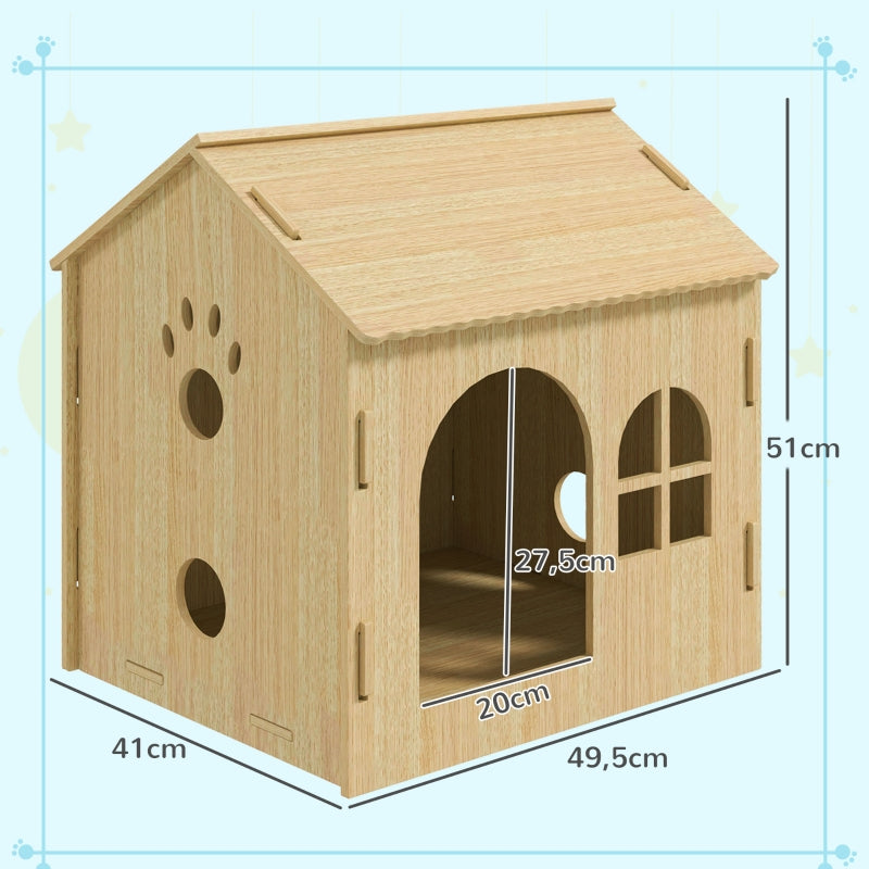 Hund-/Katzenhaus für drinnen, niedliches Design, MDF