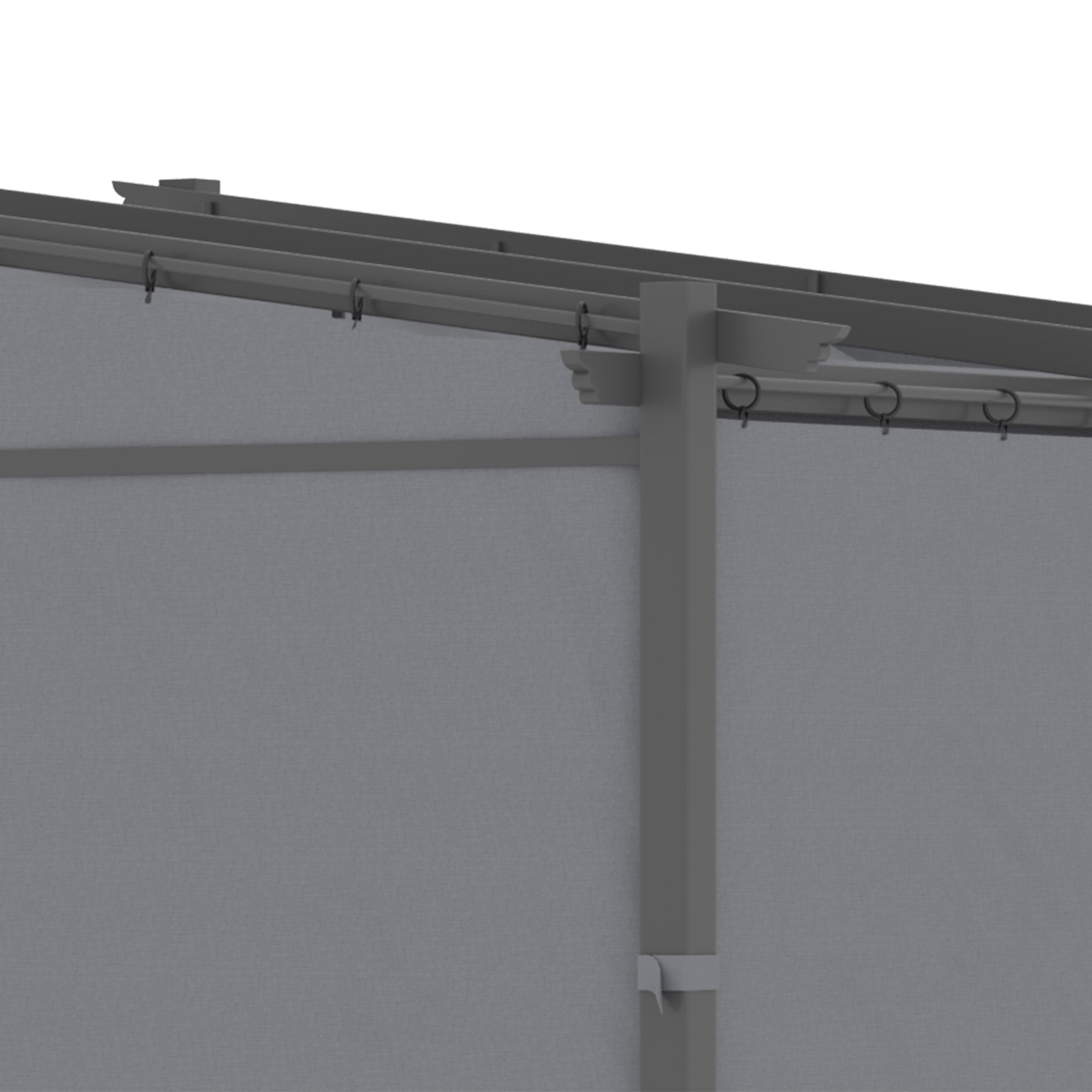 Pergola 2.97 x 2.95 m Water-Repellent Sunshade Side Panels Patio Cover, Dark Grey Polyester