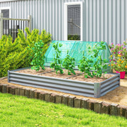 Hochbeet, wetterbeständiger Pflanzkasten aus Stahl, 240 x 120 x 30 cm, Stahl
