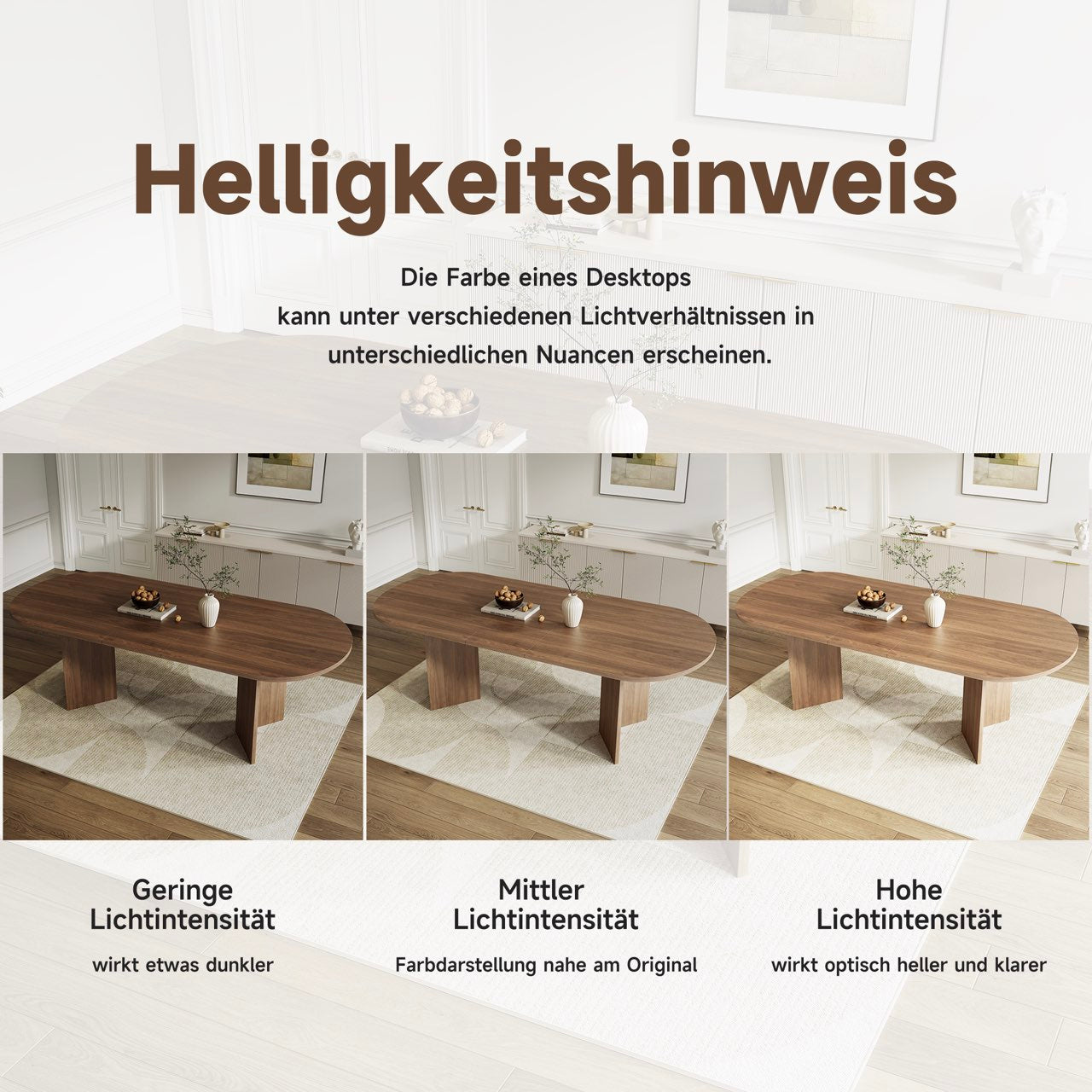 Extendable Dining Table, 160/200x90cm, for 6-8 People, Rounded Corners and Thickened Tabletop, Walnut