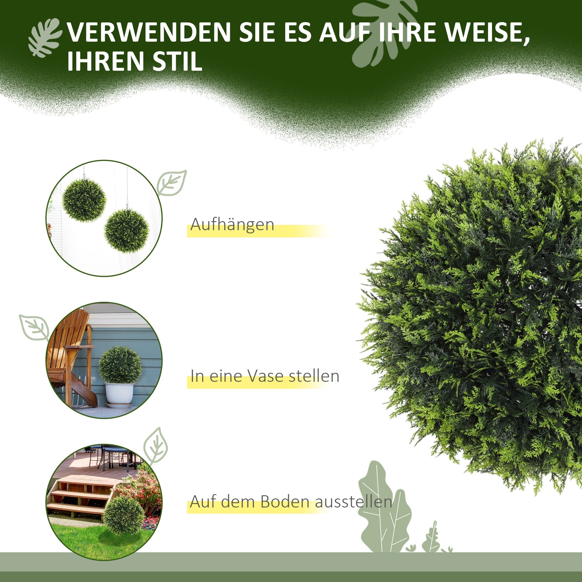 Artificial Cedar, 45 cm, Green