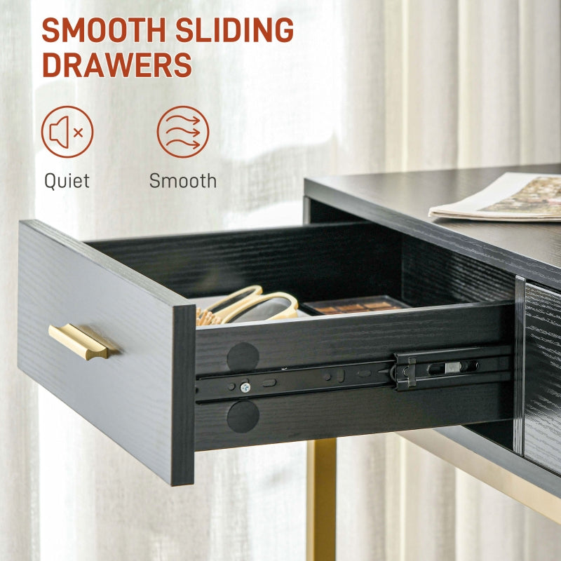 Dressing Table Set, Storage and Stool - Black