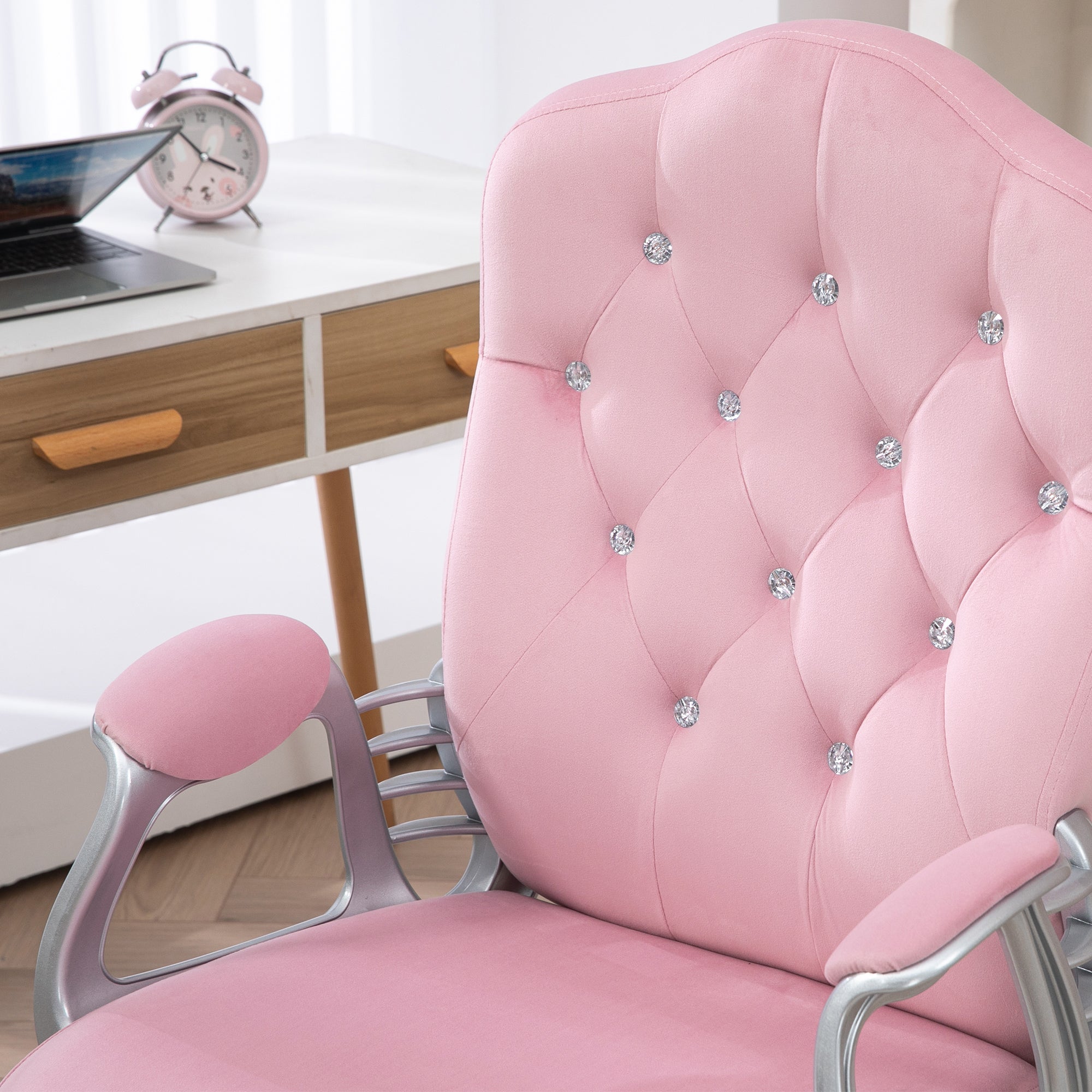 Bürostuhl, ergonomisch, höhenverstellbar mit Wippfunktion, Rosa