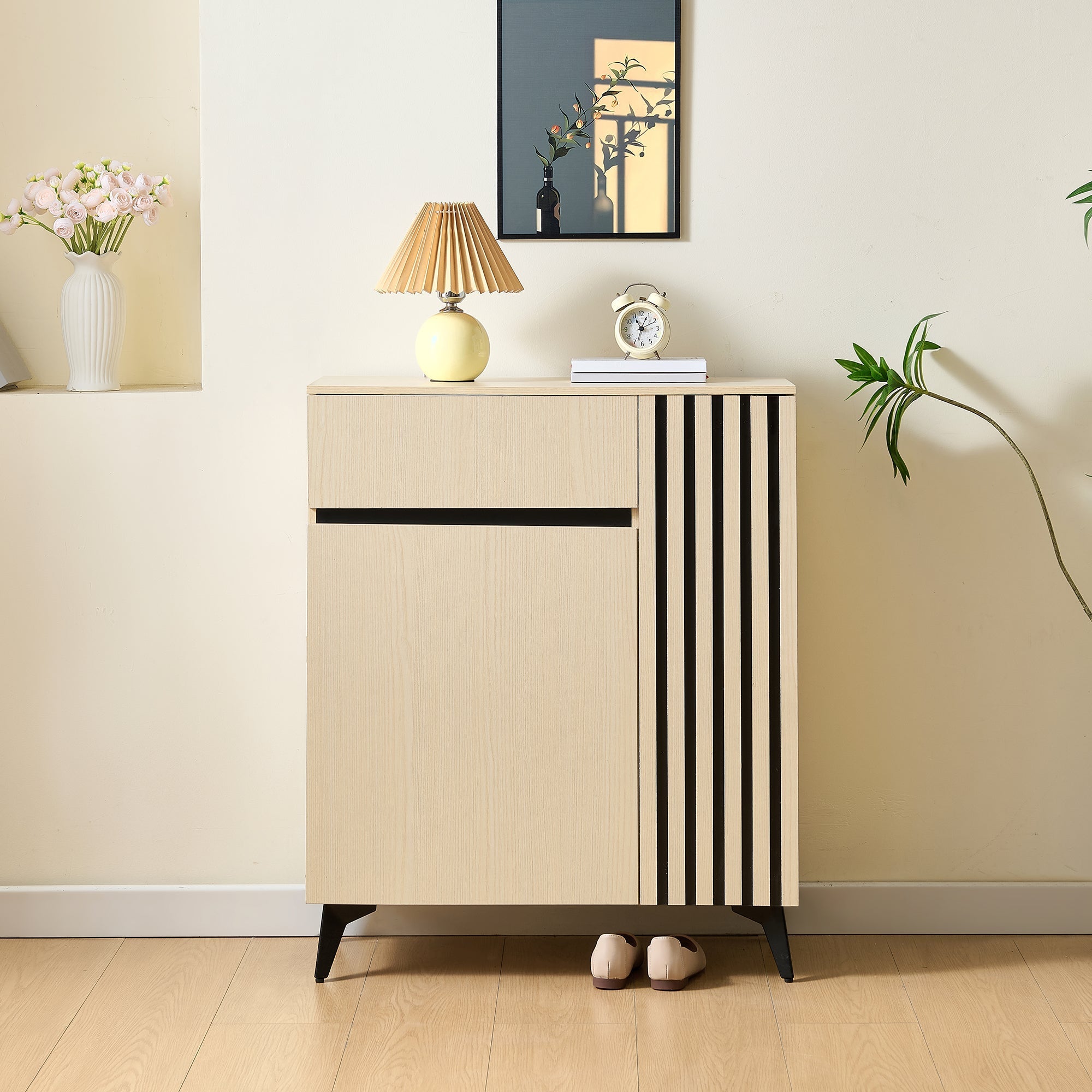Sideboard Shoe Cabinet 2 Doors 1 Drawer Adjustable Shelves