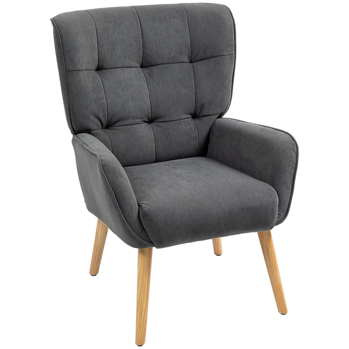 Armchair Lounge Relaxing Reading Chair, Velvet Gray