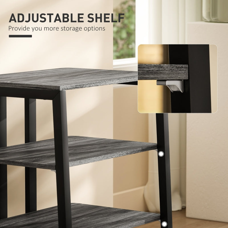 HiFi Stand, Four Storage Shelves - Dark Grey