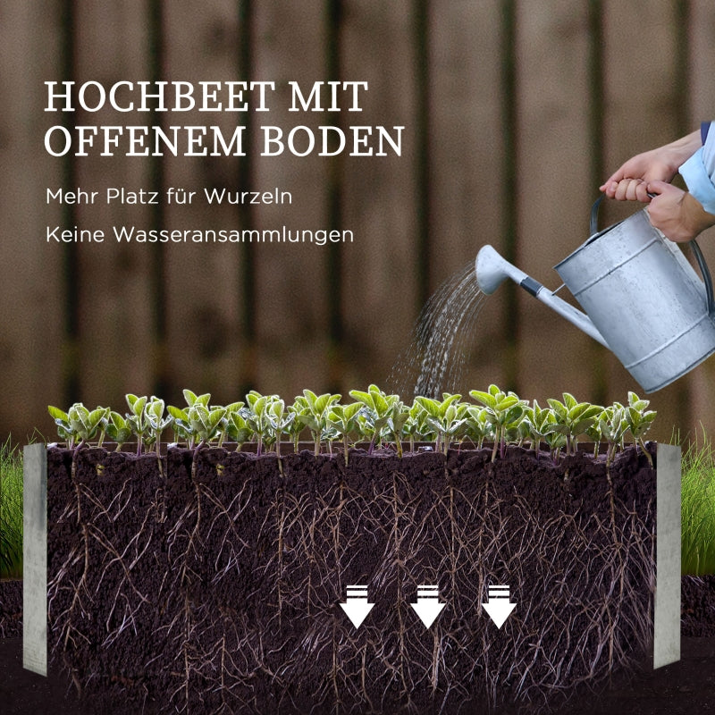 Hochbeet-Set Pflanzkasten mit Kunststoffabdeckung & Rankgitter, 53x53x90cm, Holz