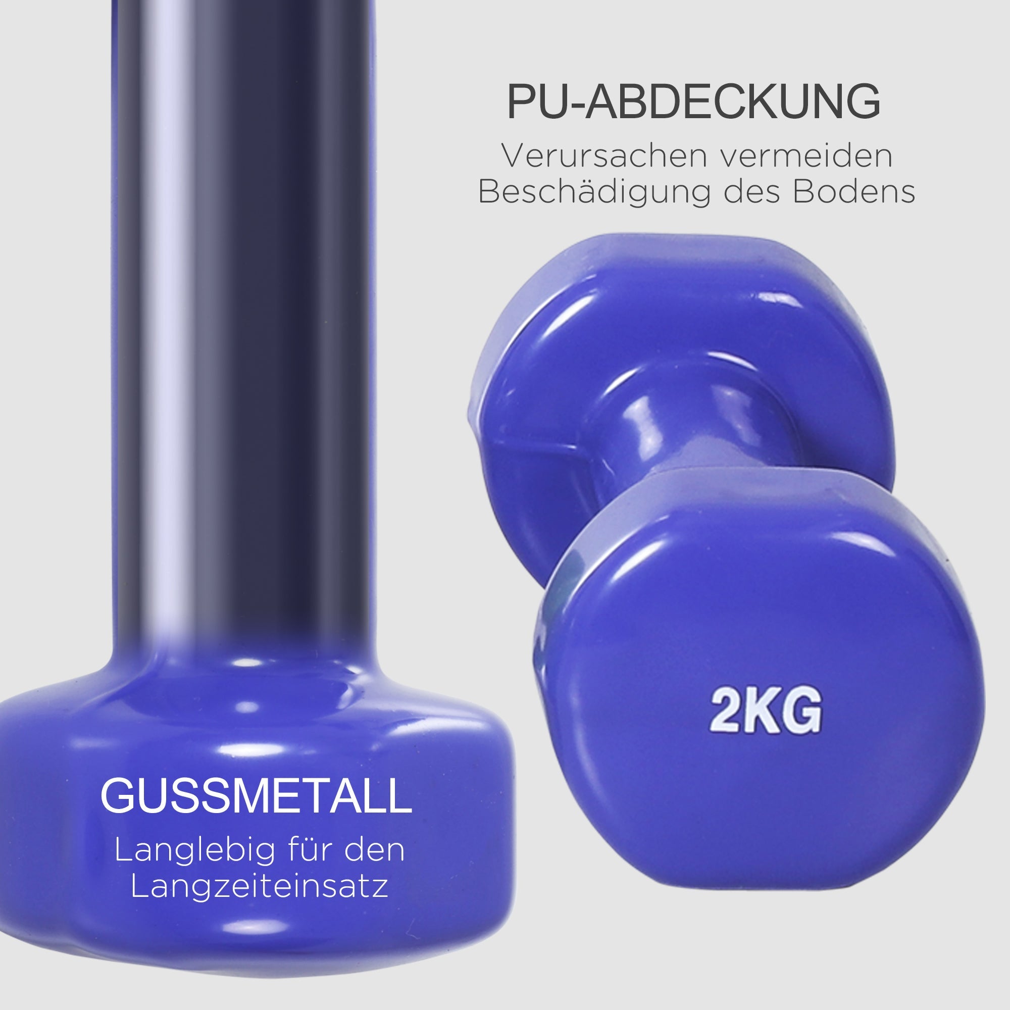 Dumbbell set, 4 pairs 0.5-2 kg, portable for home and gym, iron plastic