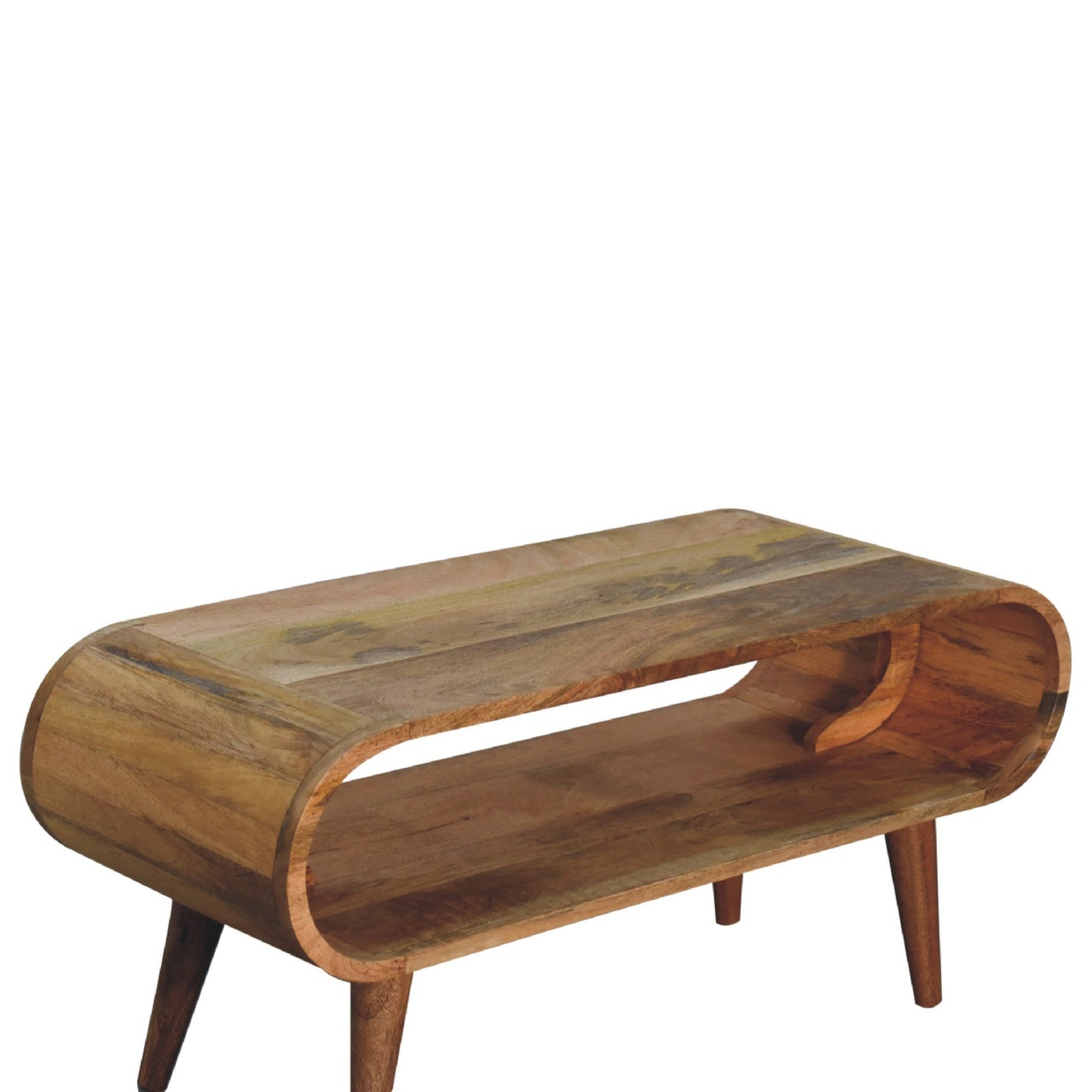 Amaya Nordic Style Coffee Table, Open Slot, Solid Wood