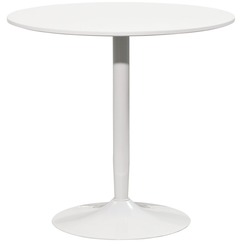 Dining Table Round Ø80cm for 2 People MDF and Steel White