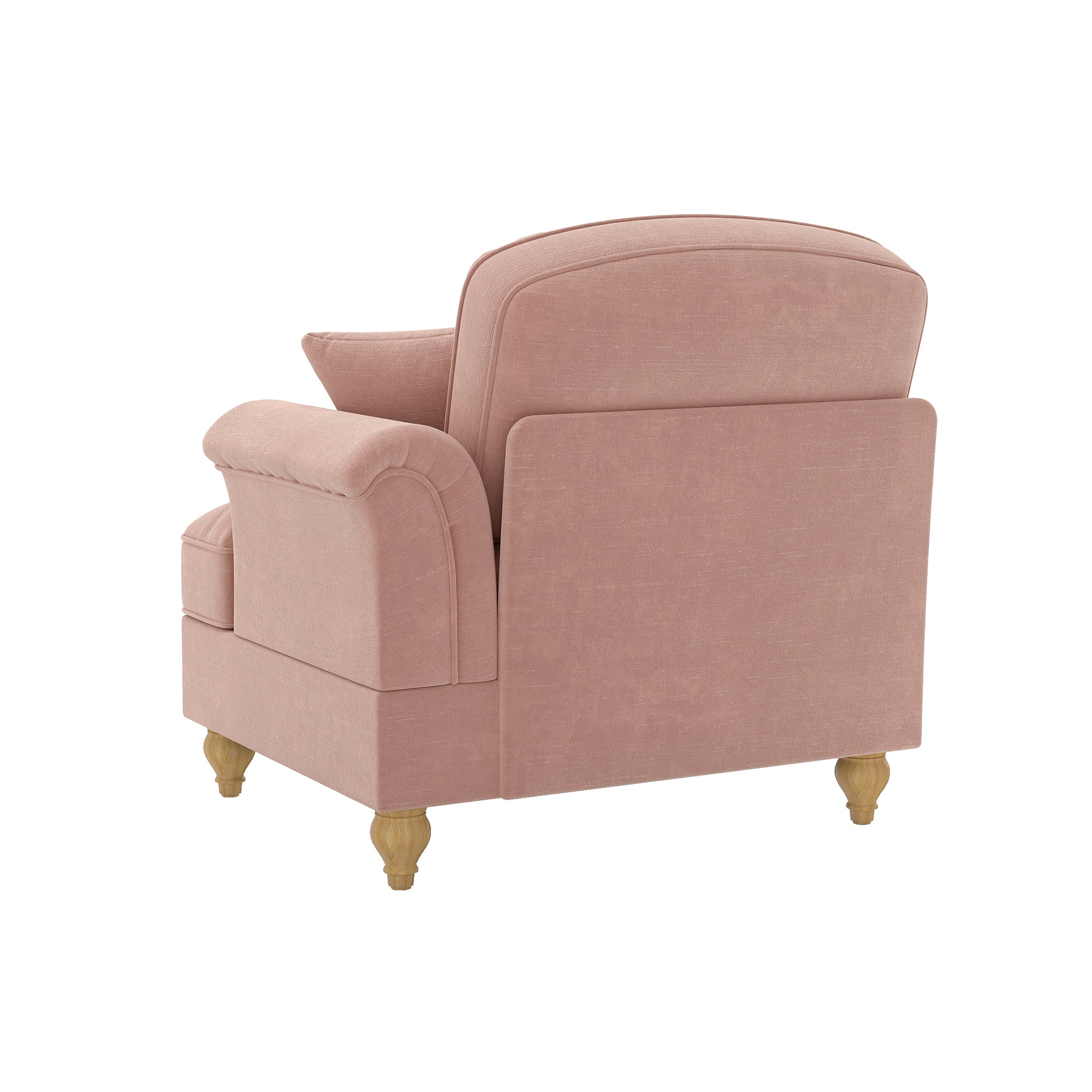 Windsor Sofa RSF with Removable Skirt and 1 Cushion, Pink Chenille