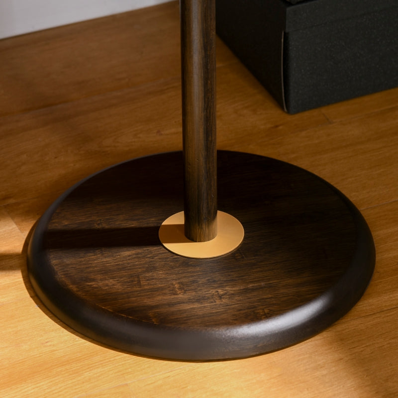 Vintage Coat Rack Stand Hall Tree 6 Hooks Freestanding Bamboo Walnut