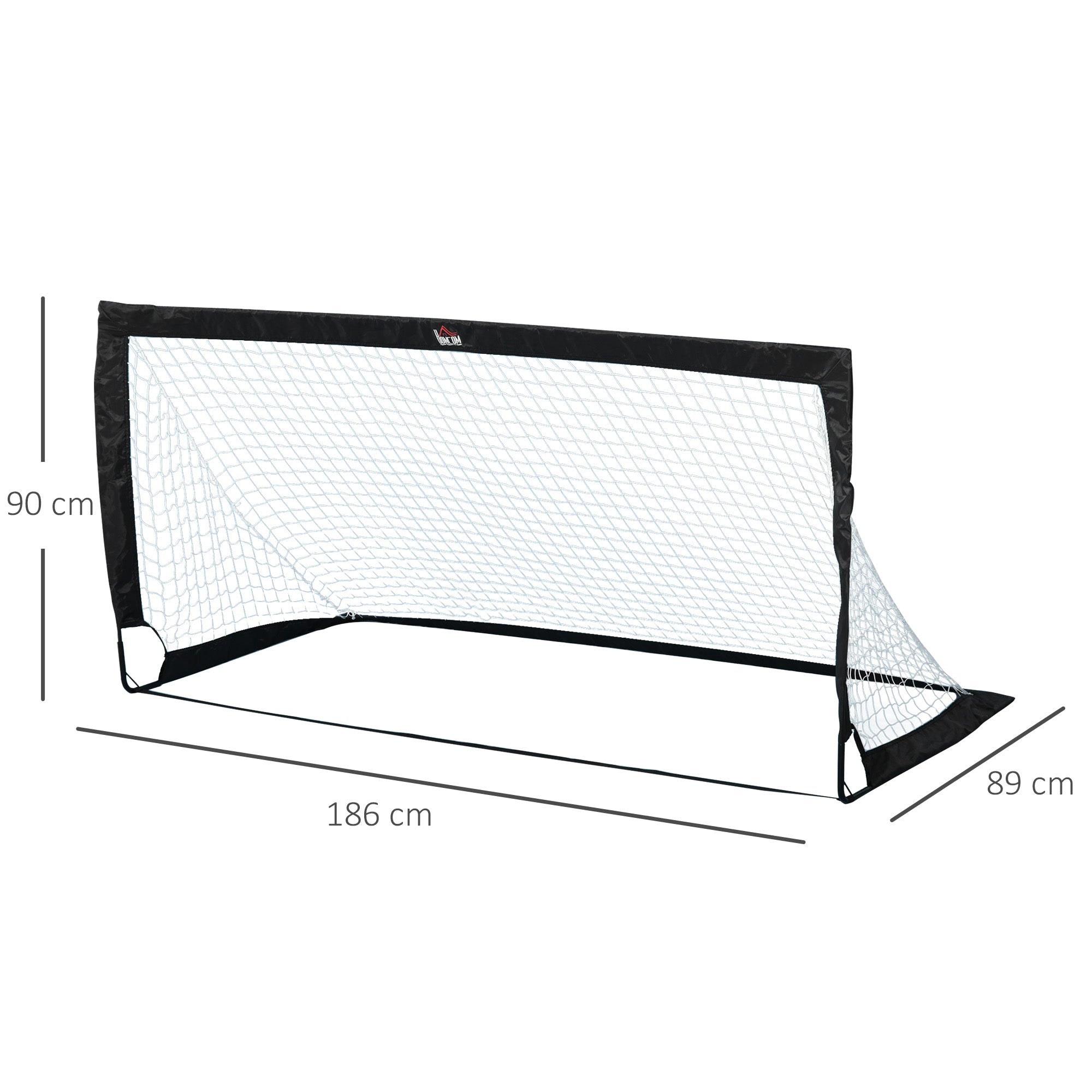 Football Goals, Set of 2 Mini Foldable, Steel and Tetrolon Black