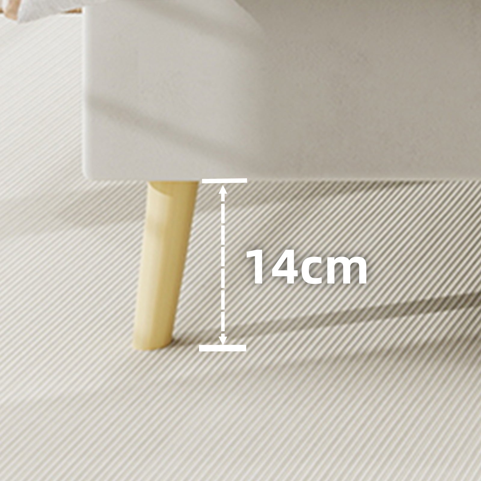 Modern Minimalist Soft Bed, Comfortable Headboard, 160x200CM, Beige