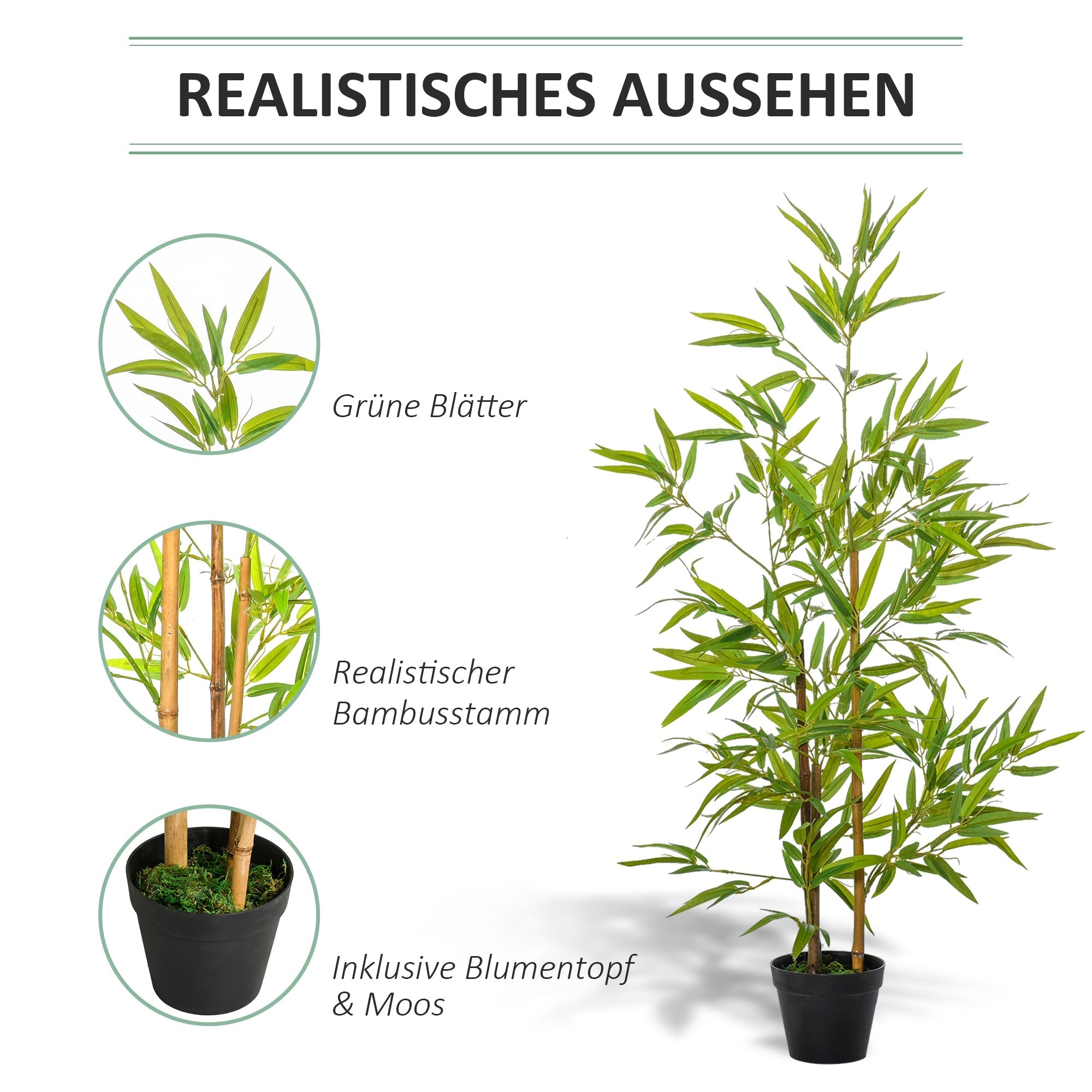 Artificial Bamboo 120cm Lifelike Tree Green