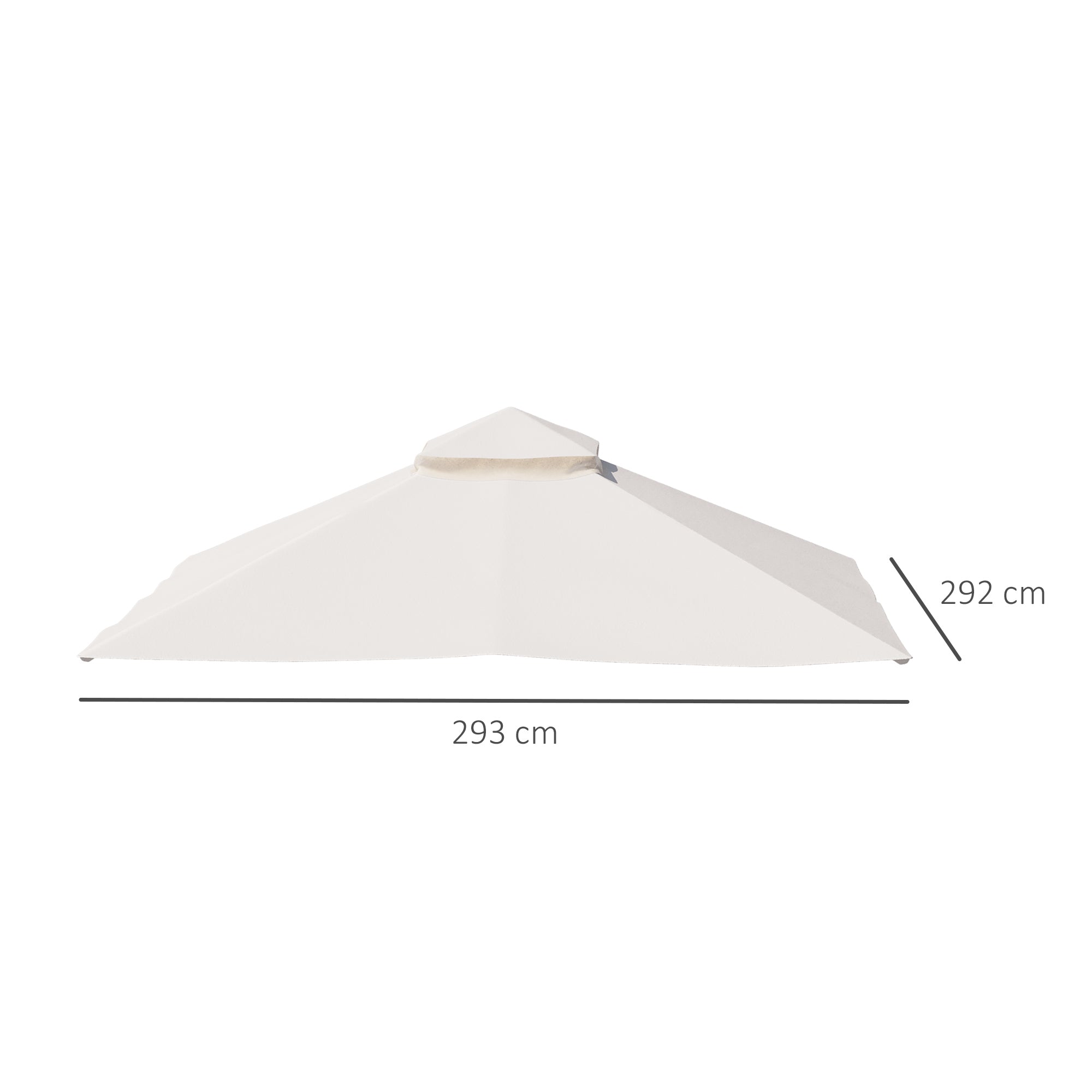 3x3(m) Replacement Gazebo Canopy Double Tier Roof Top Beige