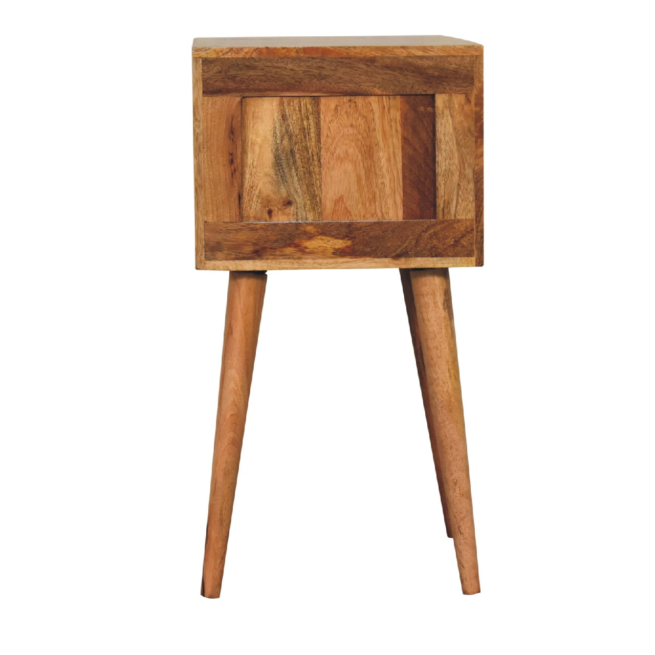 Solid Wood Mini Bedside, 2 Drawers, Brown