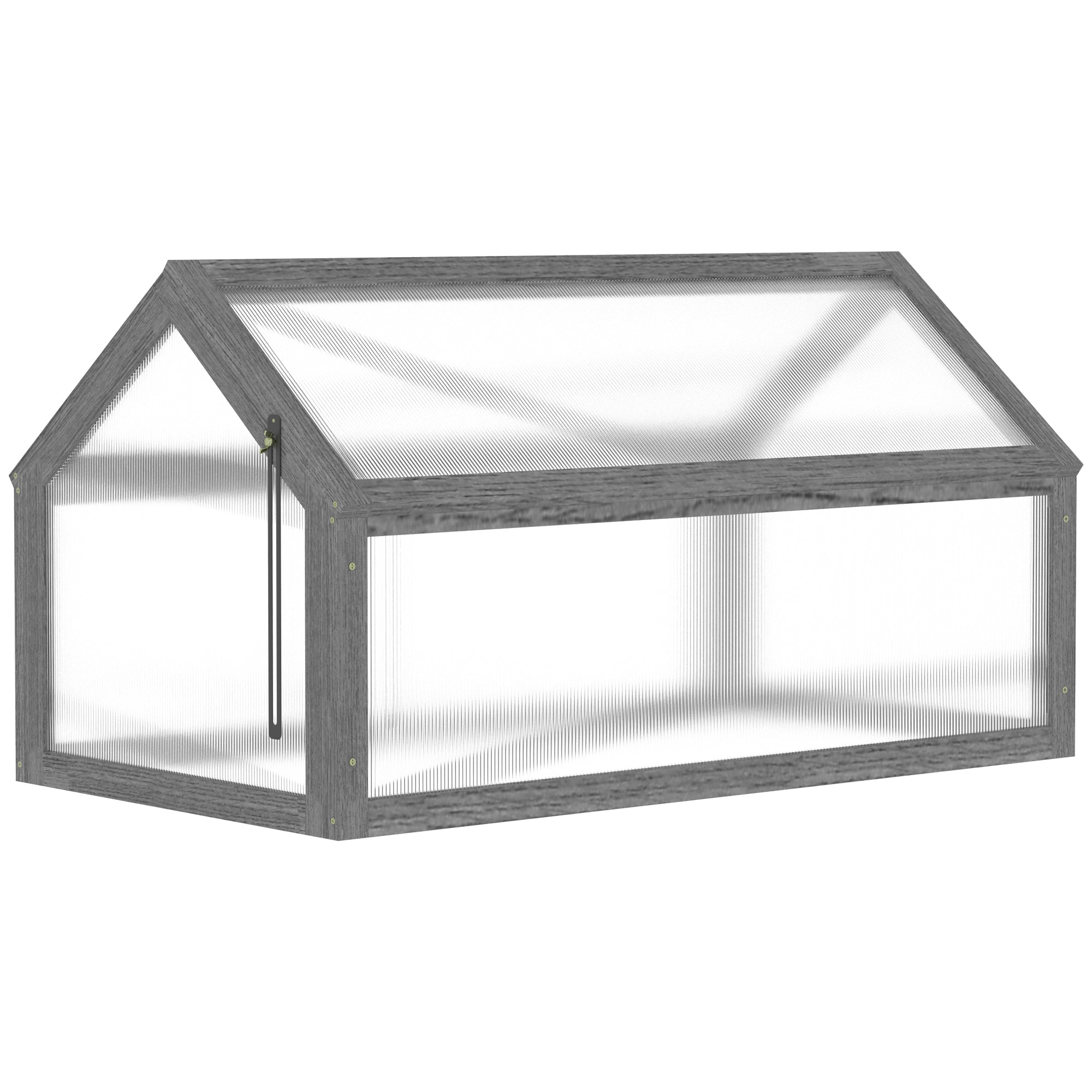 Wooden Cold Frame Mini Greenhouse 90x52x49.5cm Winterproof Grey