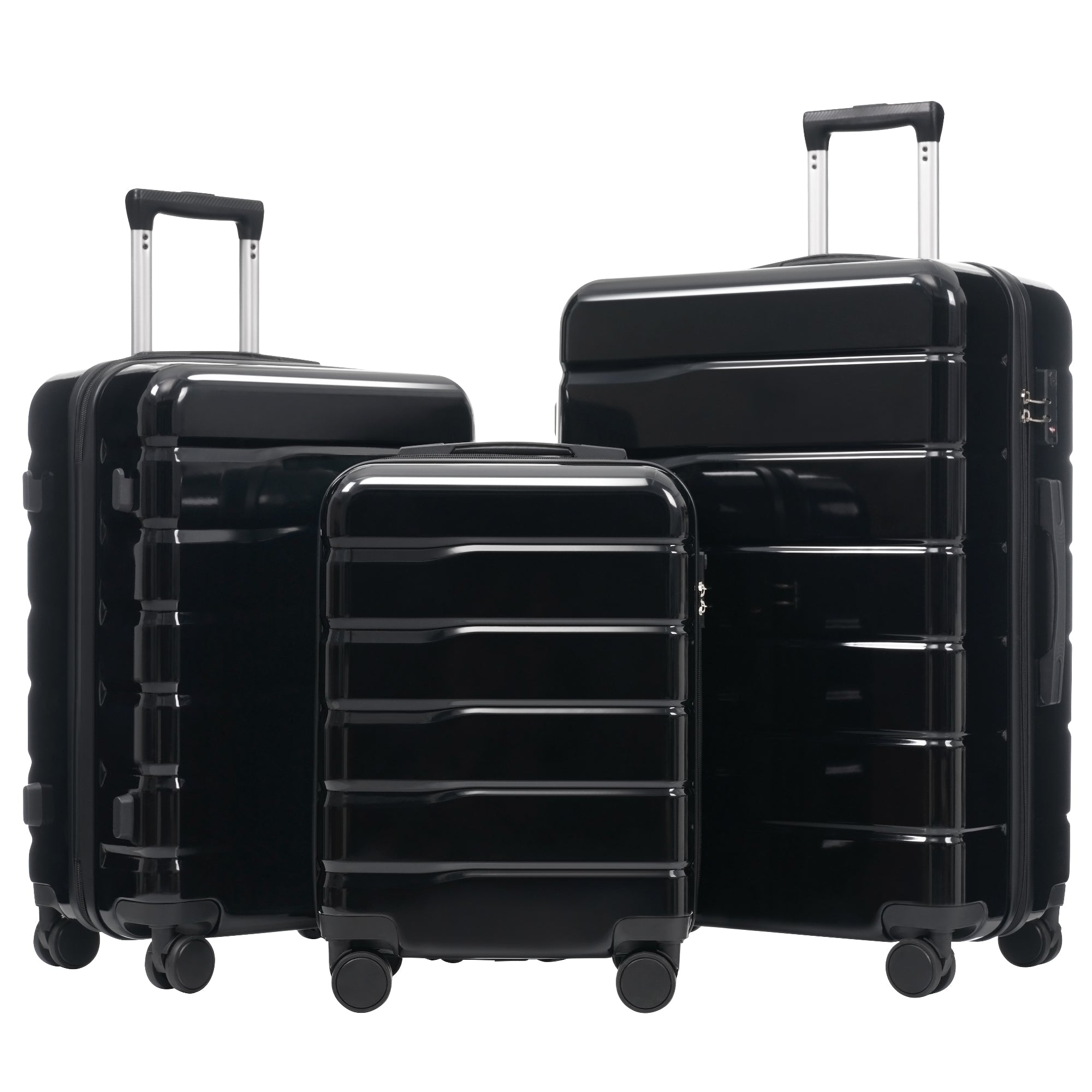 M-L-XL Suitcase Set with TSA Lock, 360° Spinner Wheels, ABS+PC Material