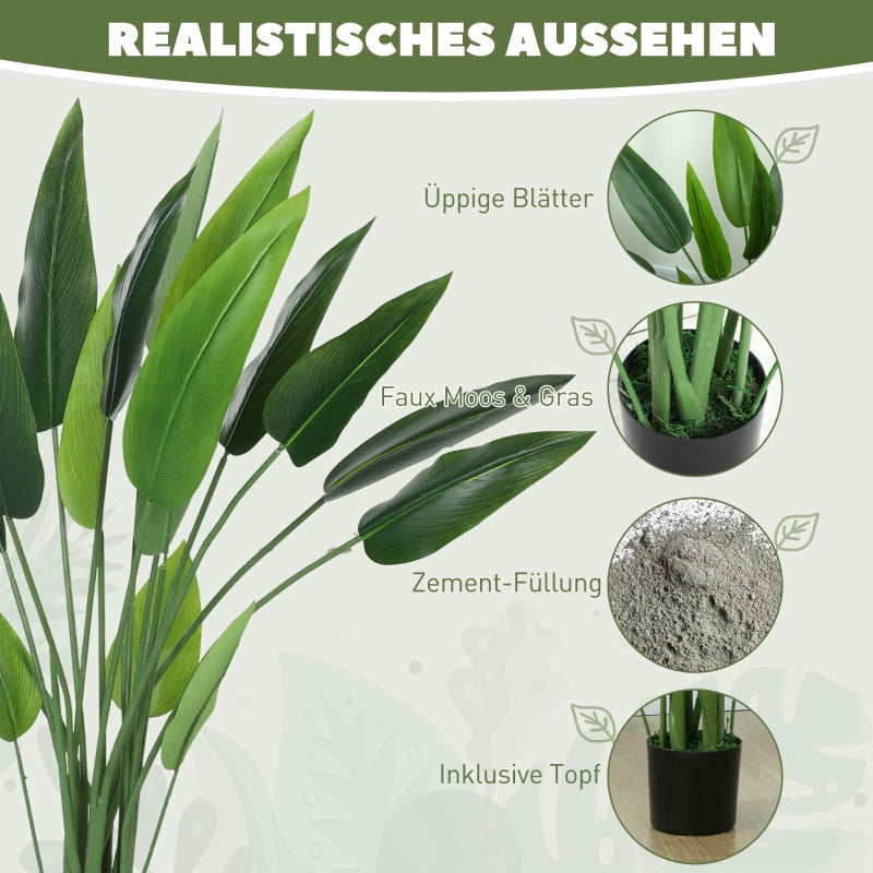 Artificial Bird of Paradise Plant, 110cm, Plastic