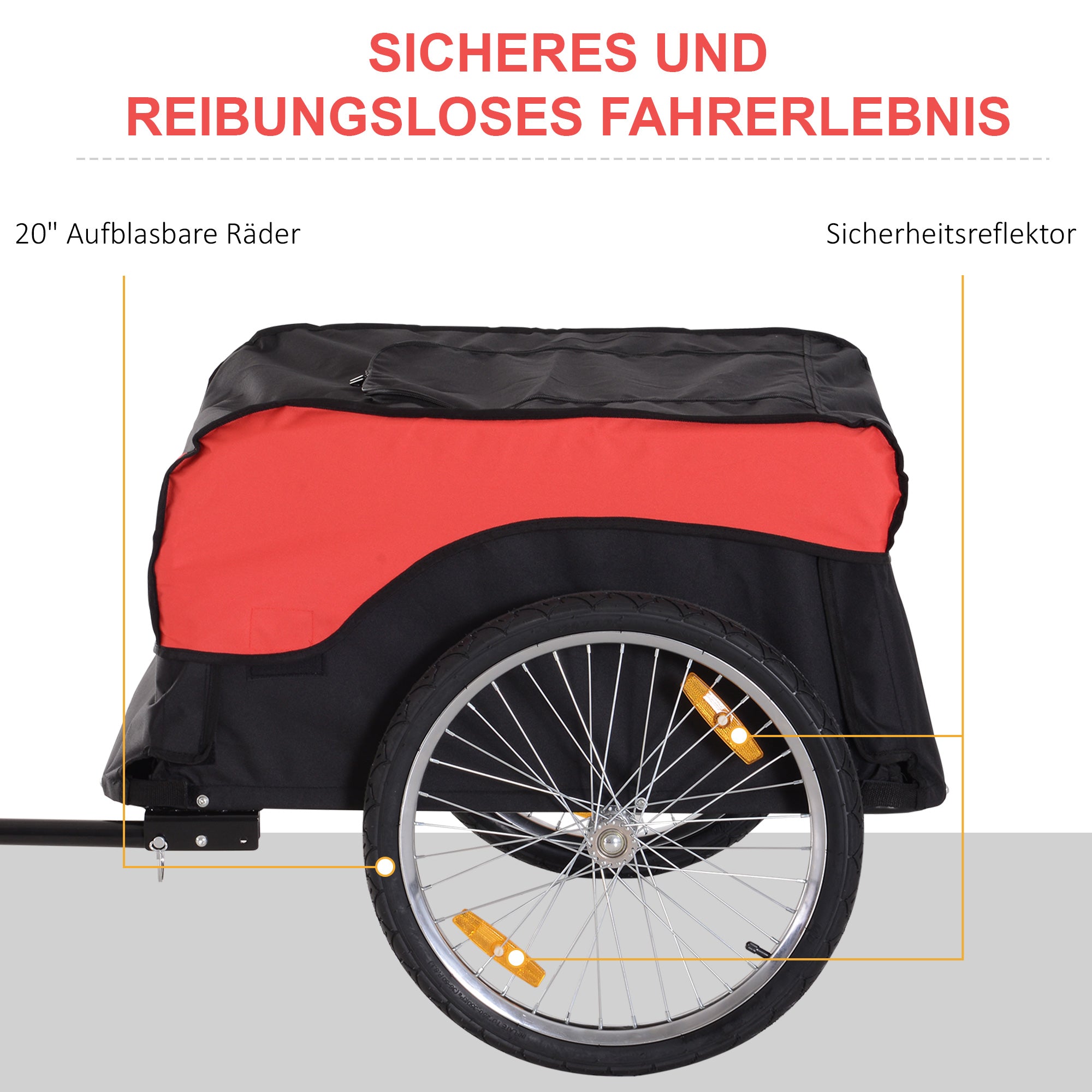 Transport Trailer Cargo Trailer Bicycle Trailer for versatile transport, red-black