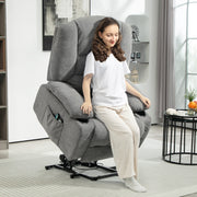 Electric Recliner Lift Massage Heating Side Pocket, Dark Grey