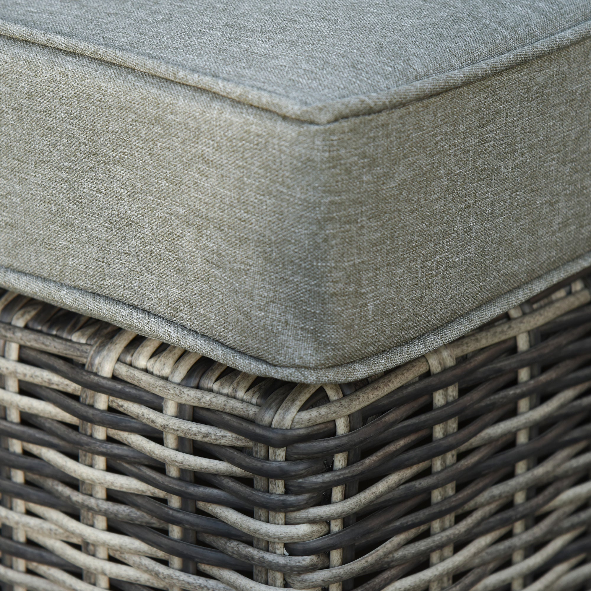 Five Piece Armchair Stool Table Set Rattan, Mixed Grey