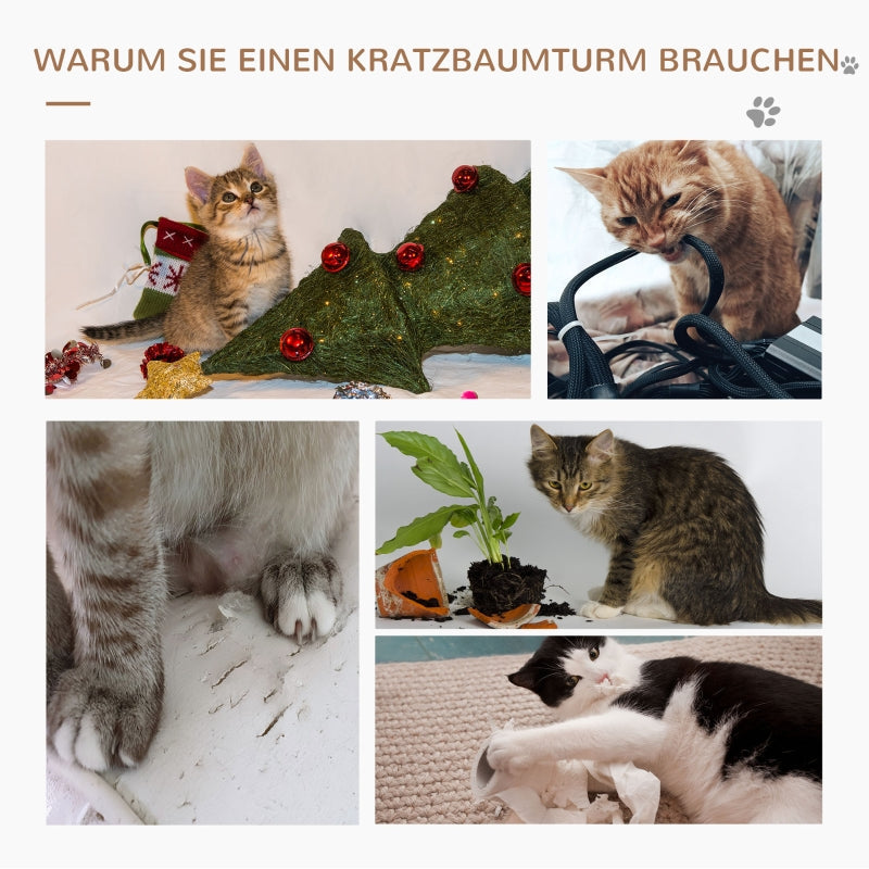 Katzenbaum, 91 cm Sisalstämme, Plattform, Hellbraun