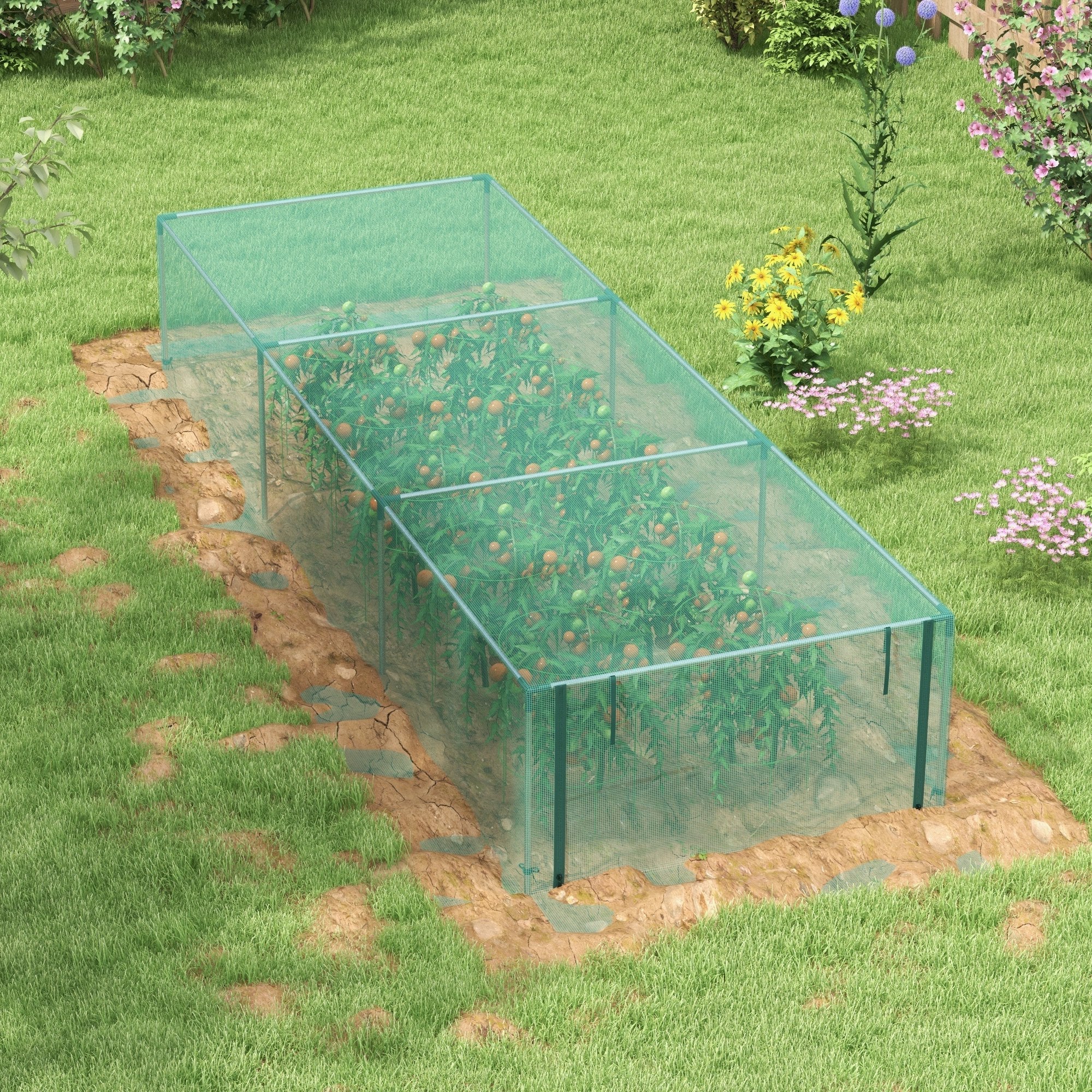 Plant Protection Tent 1.25 x 3.73 m Zippered Door Windproof Insect Net
