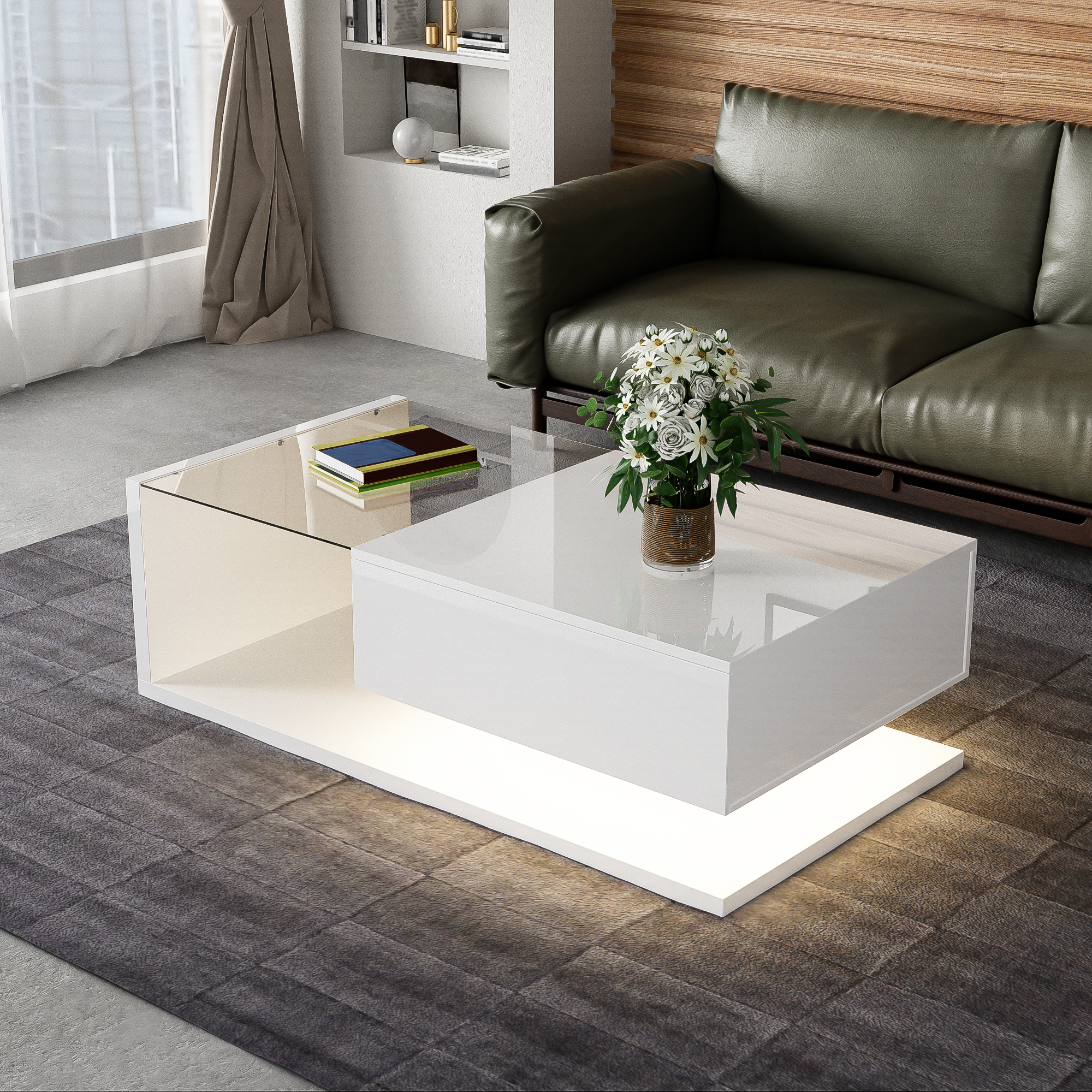 Coffee Table, High-Gloss White