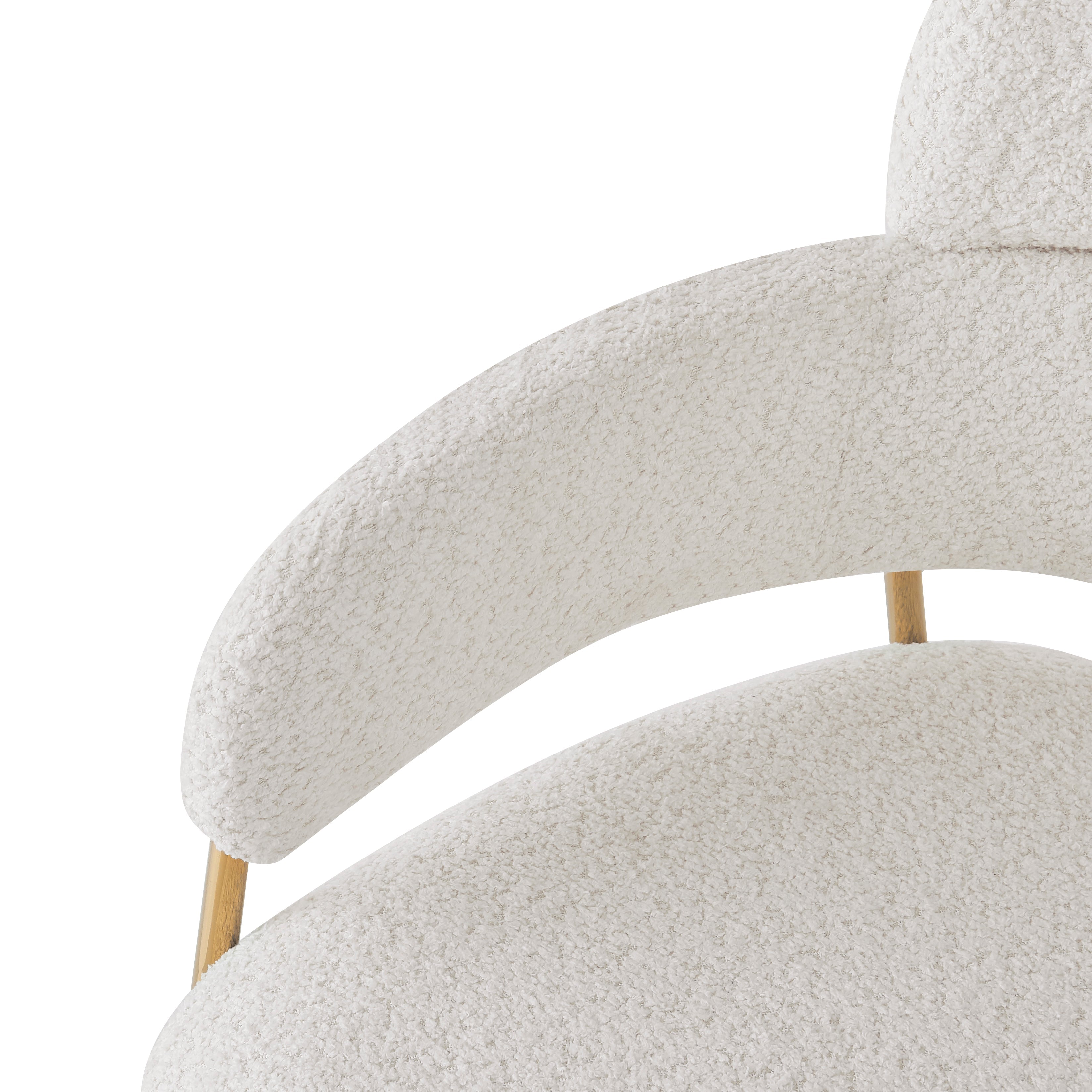 Dining Chair Set of 6 Modern Ergonomic Gold Legs - Beige