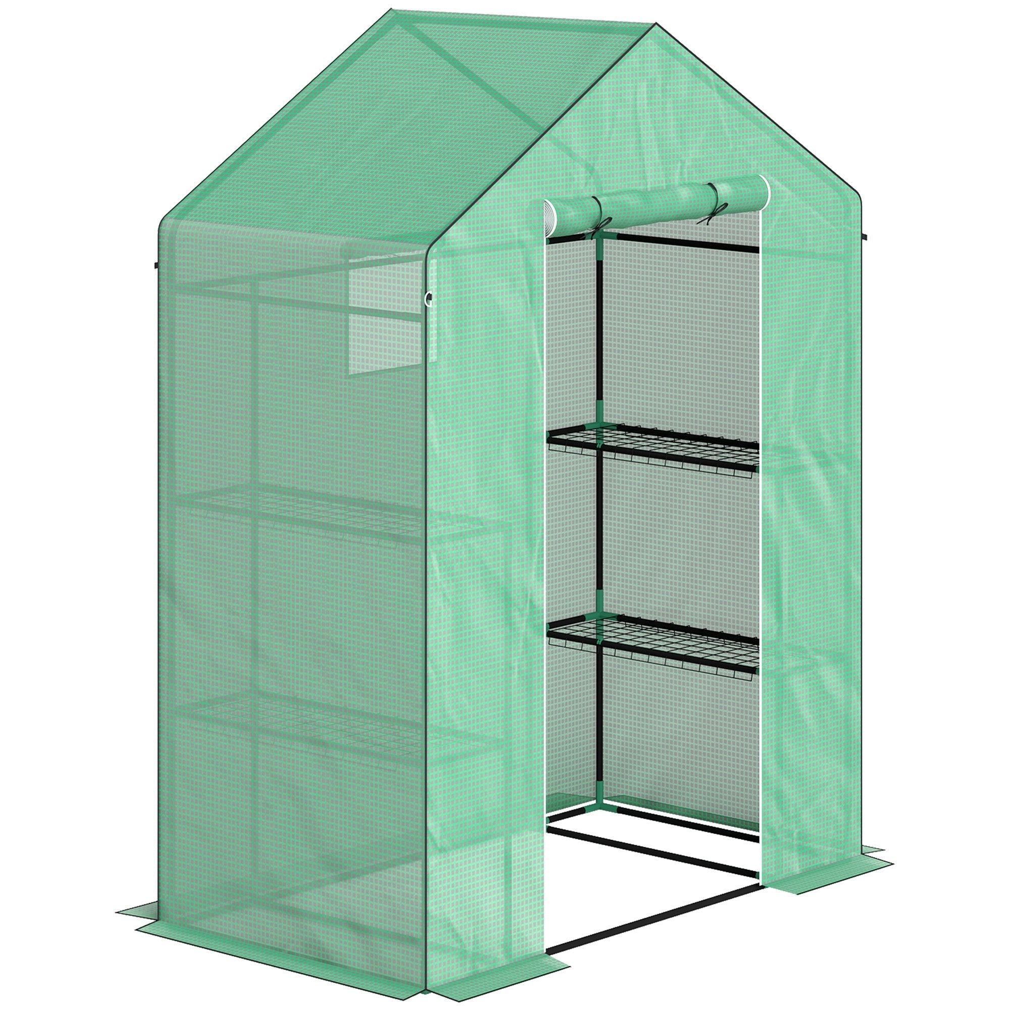 Greenhouse, Roller Door Window Shelves, Steel