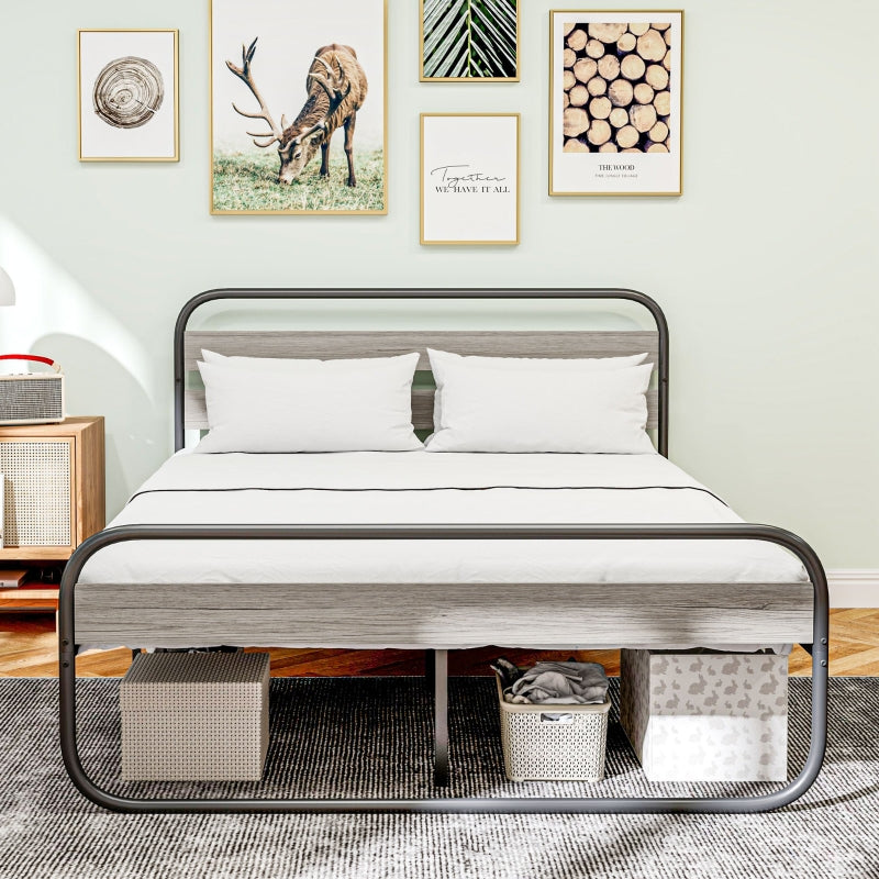 King Size Bed Frame Industrial Steel Black