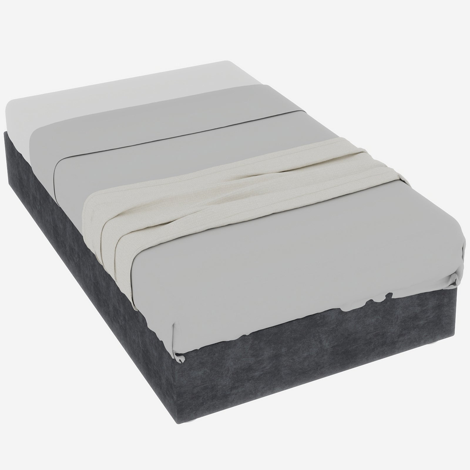 Bed Frame Simple Style 90x200 cm Gas Lift Dutch Velvet Grey