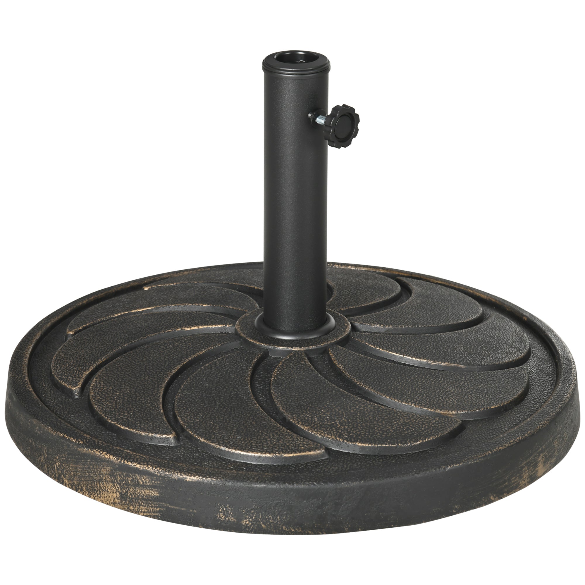 Parasol Base 18 kg Round for Ø38/48 mm Pole, Synthetic Resin Bronze