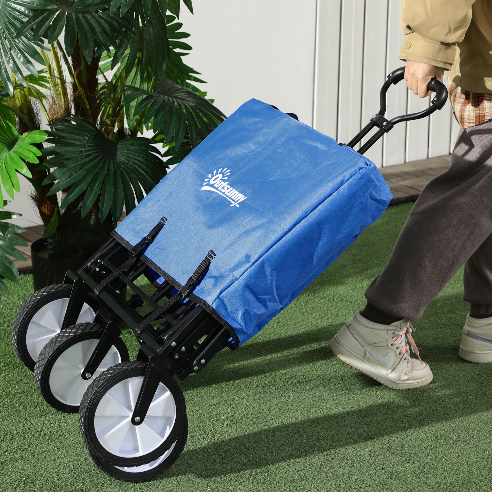 Handcart, Foldable 360° Garden Beach Transport Cart, Steel Frame Oxford