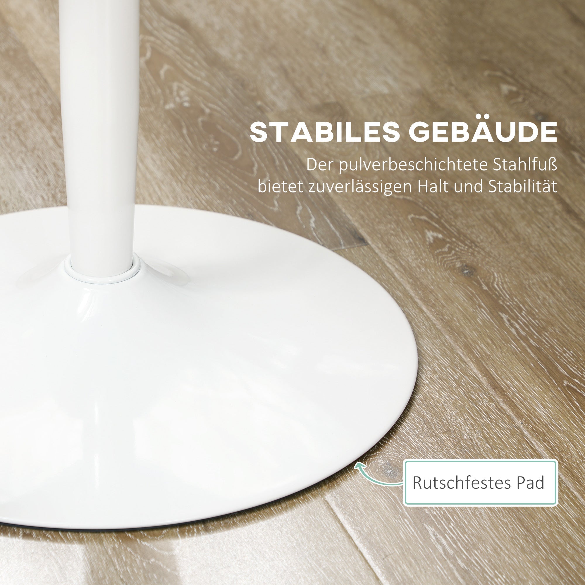 Round Dining Table, Modern Kitchen for 2, Steel