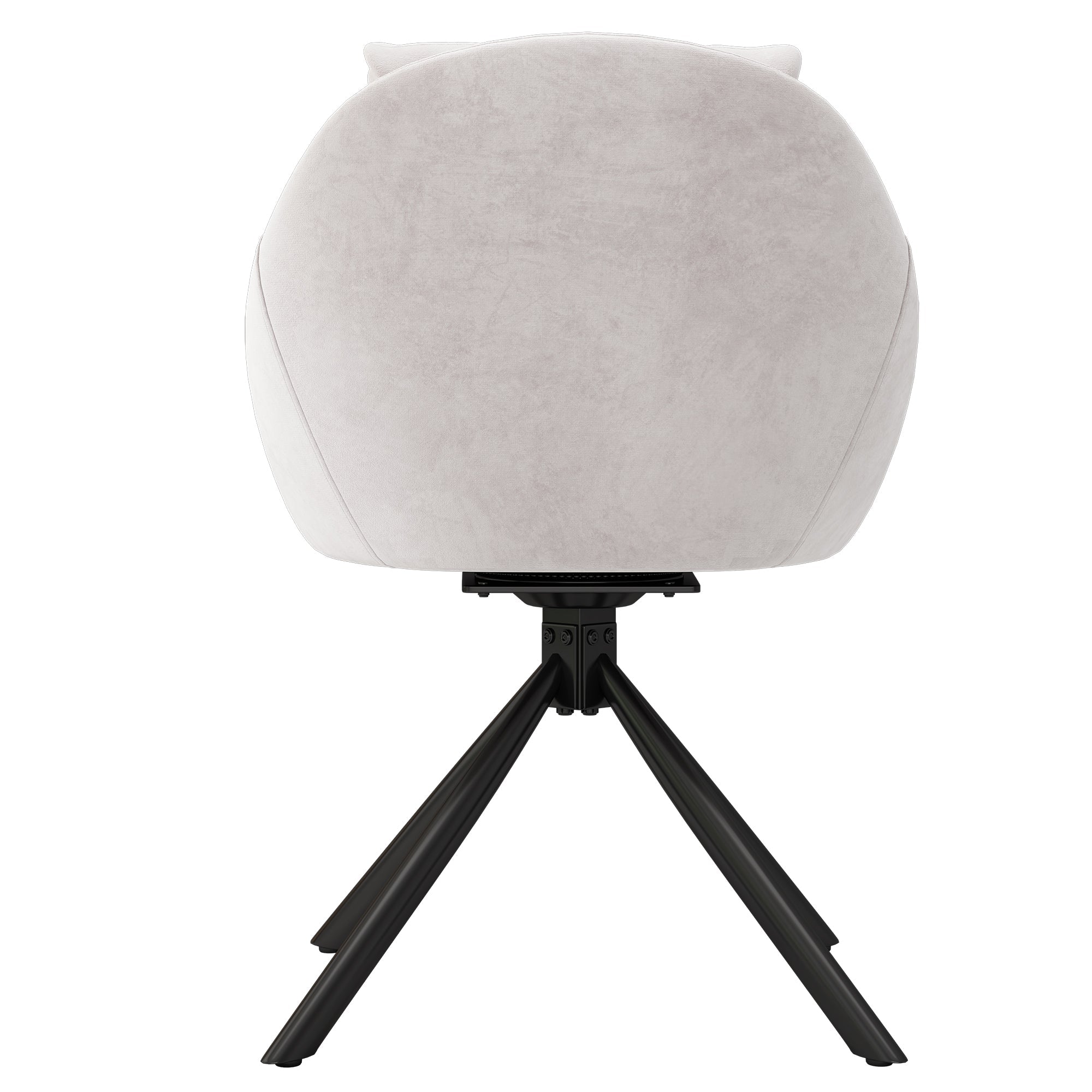 Swivel Dining Chair Set of 6 with Ergonomic Design and Breathable Fabric, Beige Velvet
