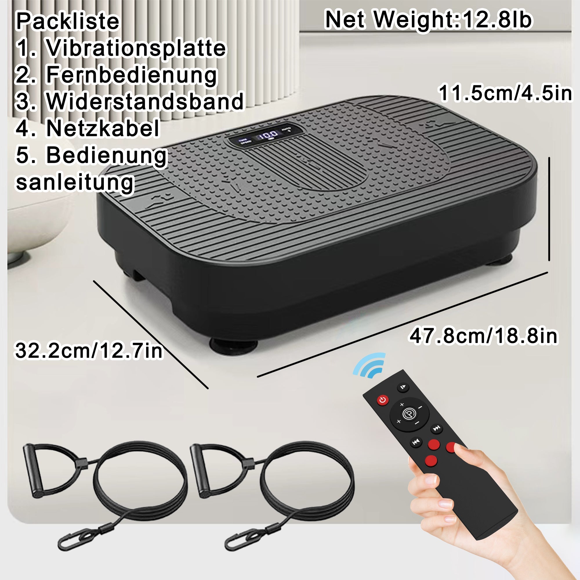 Vibration Plate Full Body Workout Fitness Platform with BT Music, Home Gym Device