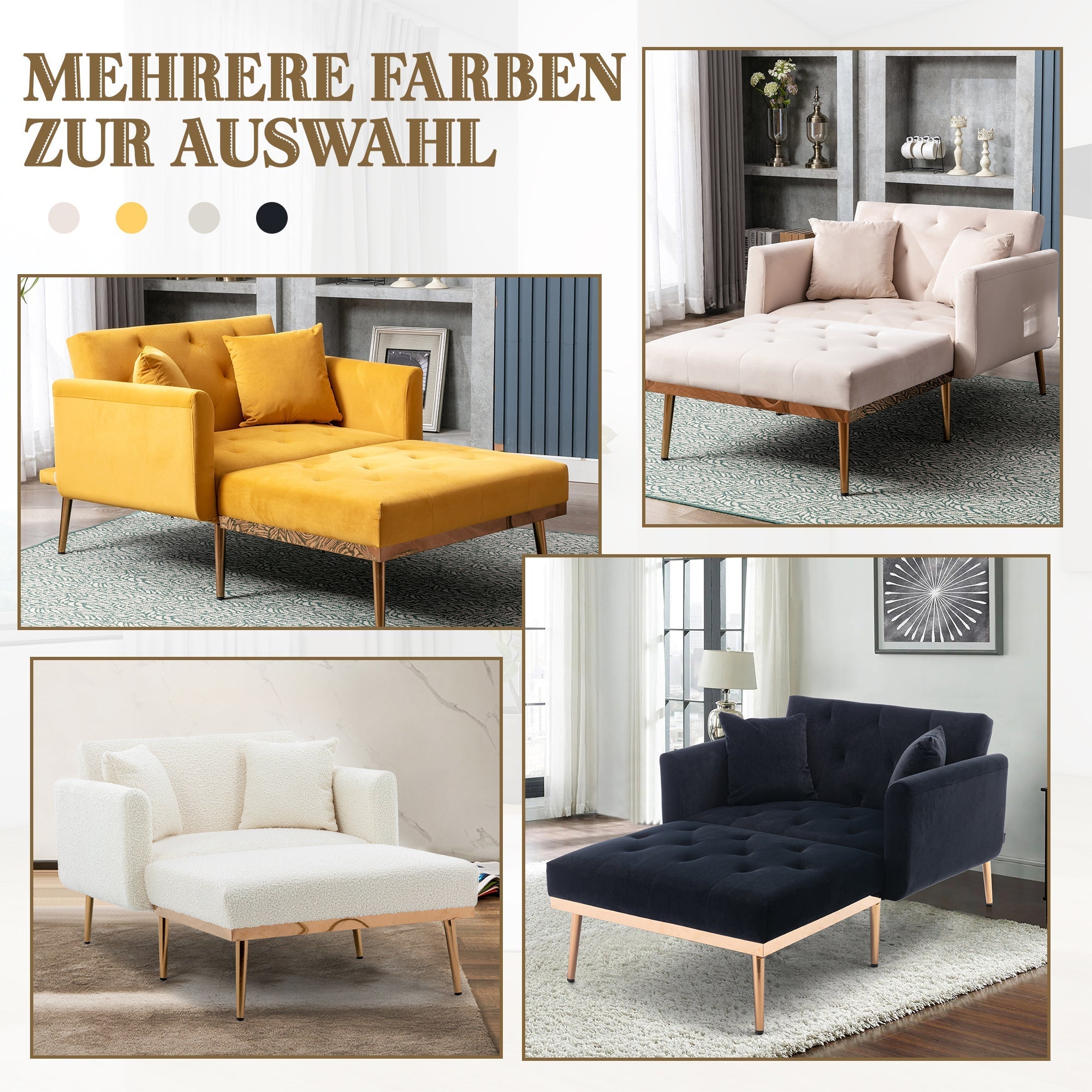 Armchair, Modern Adjustable Recliner Folding Sofa