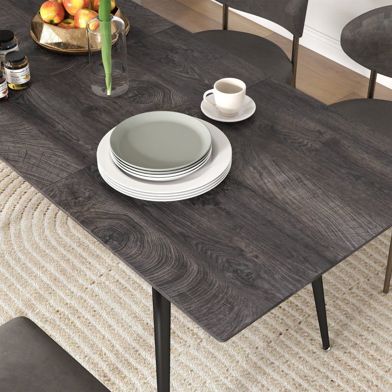 Extendable Dining Table 6-8 Seater Solid Steel Legs