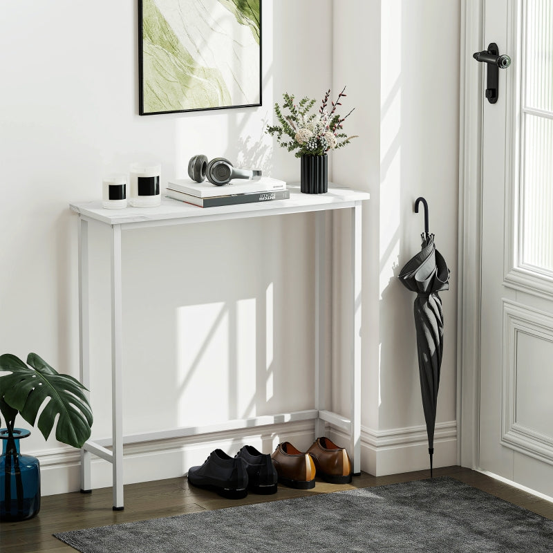 Console Table, Adjustable Foot Pads, Anti-Tip, White