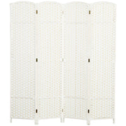 Room Divider, 4-Panel Foldable Privacy Screen, White