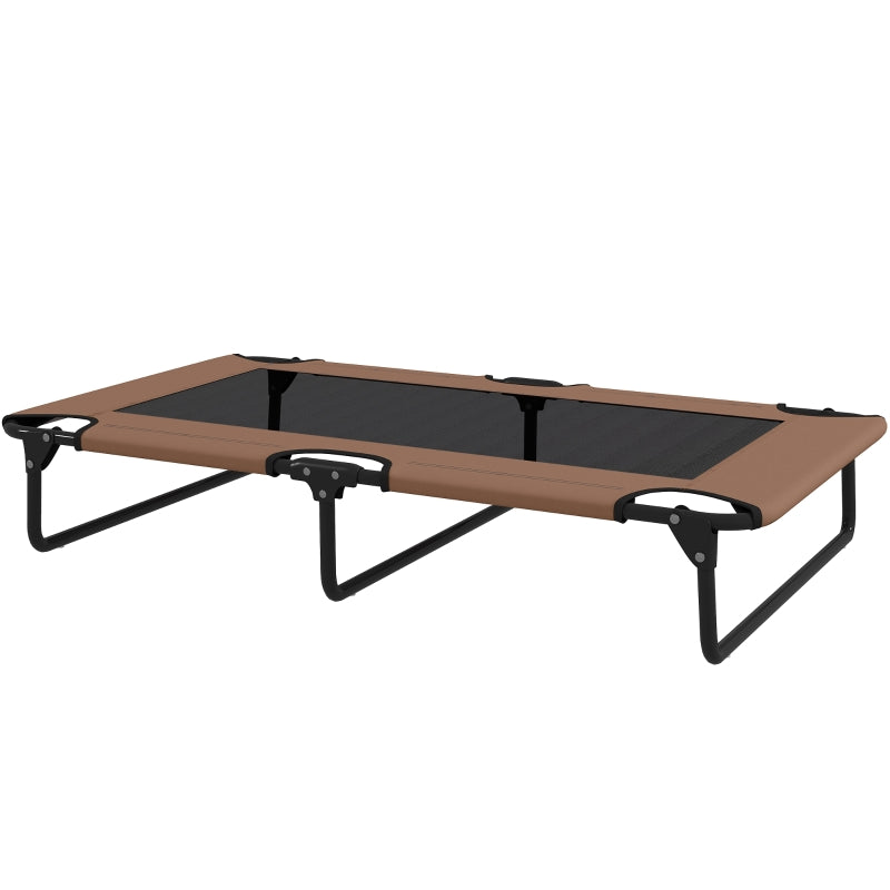 Portable Elevated Dog Bed, Breathable Mesh for Large Dogs, Coffee