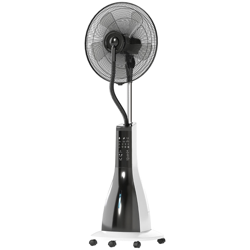 Water-Cooled Pedestal Fan, Misting, Remote, 3 Speed, 3L Tank, 90W, 125cm with Wheels