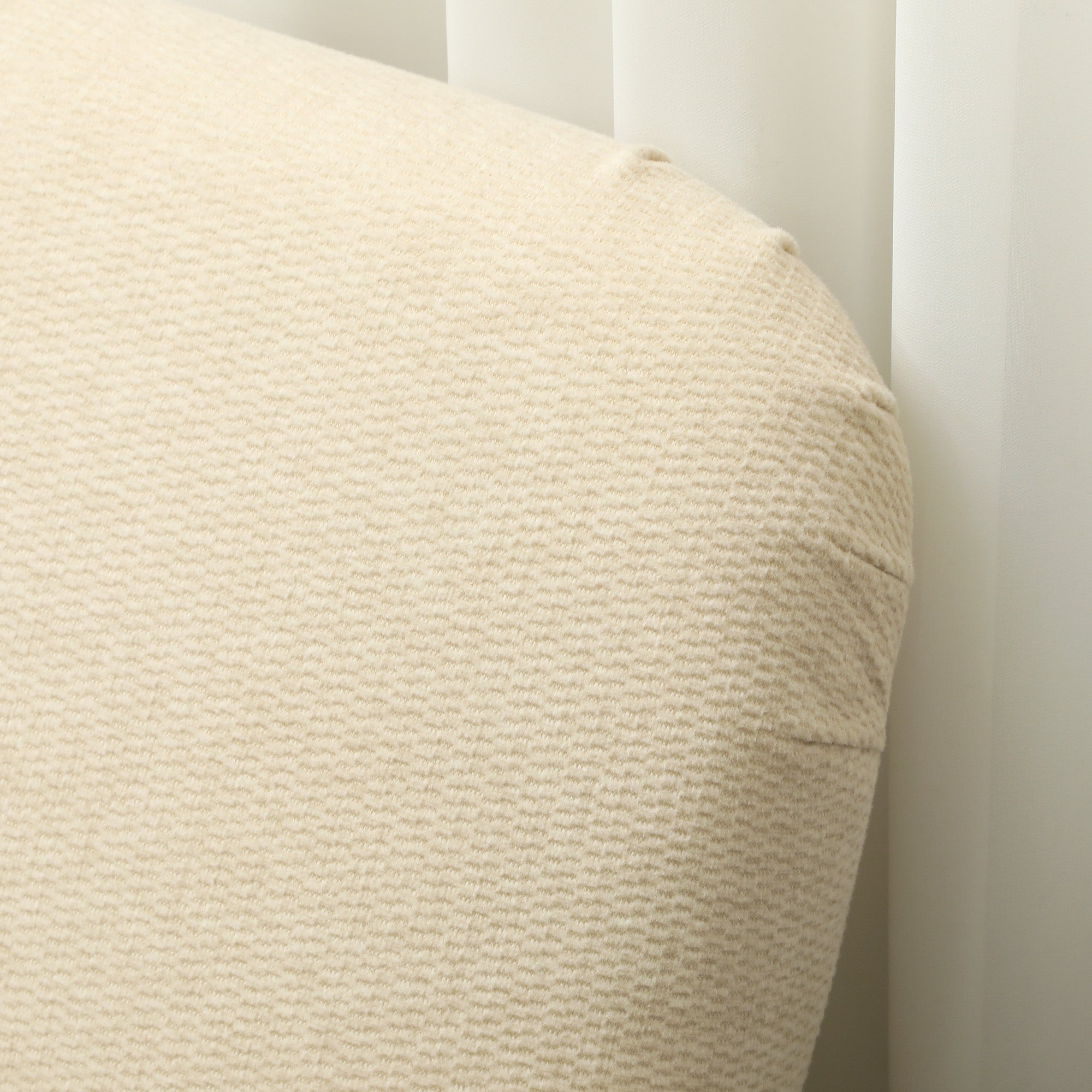 2-Seater Sofa, Upholstered Velvet Look with Wooden Legs, Cream White