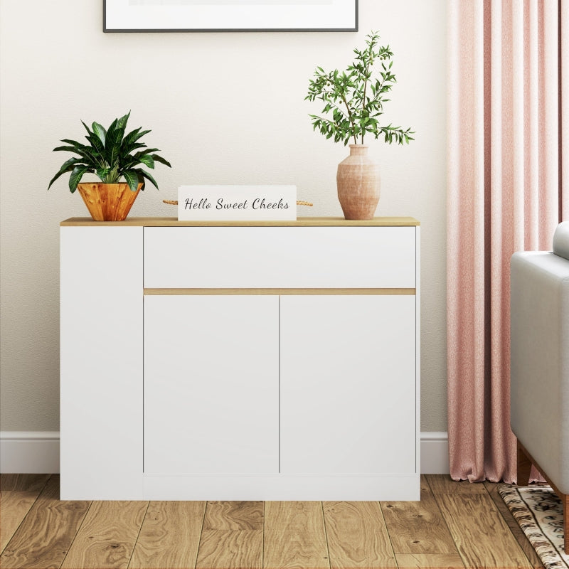 Sideboard, Kitchen Cabinet with Drawer, Adjustable Shelf, White