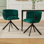 Velour Armchair, Heavy-Duty Metal Frame, 180° Swivel, Ergonomic, Velvety