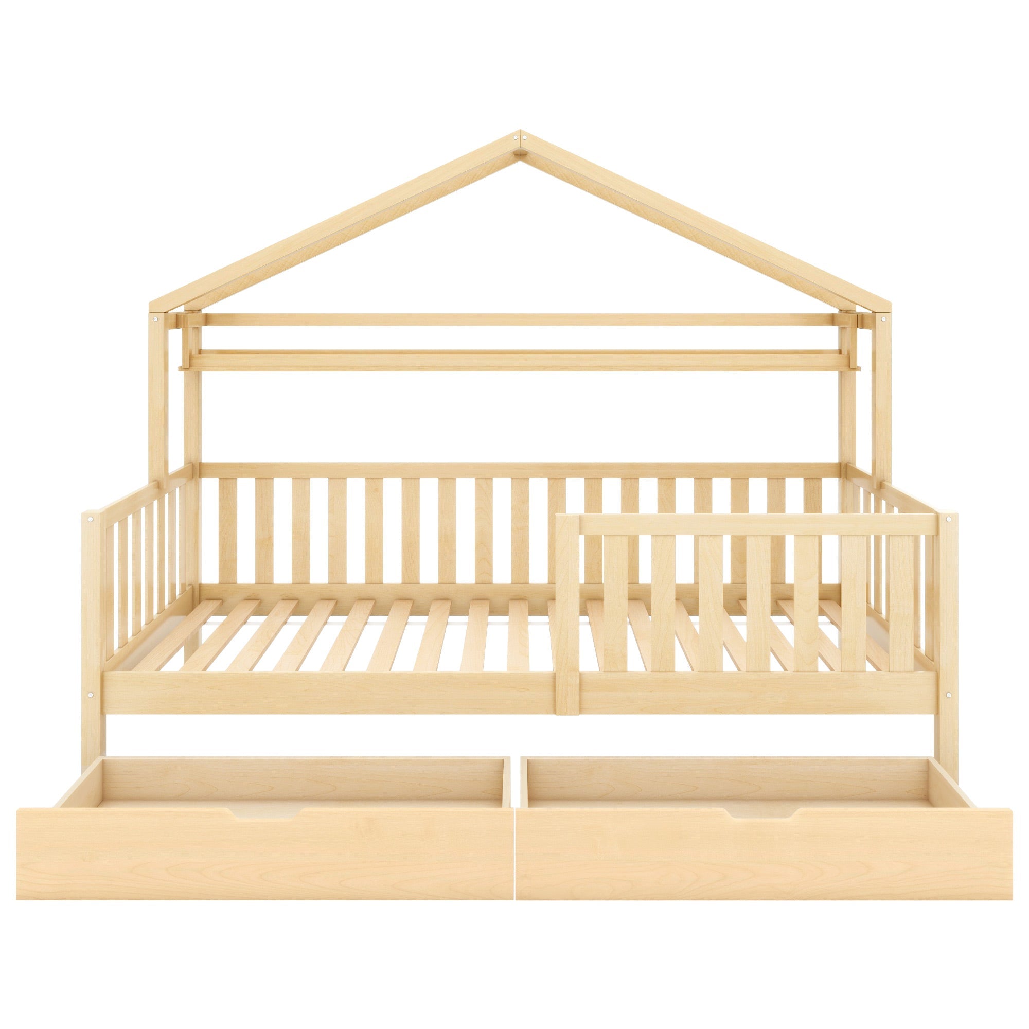 Children's House Wood Natural Bed 90x200cm