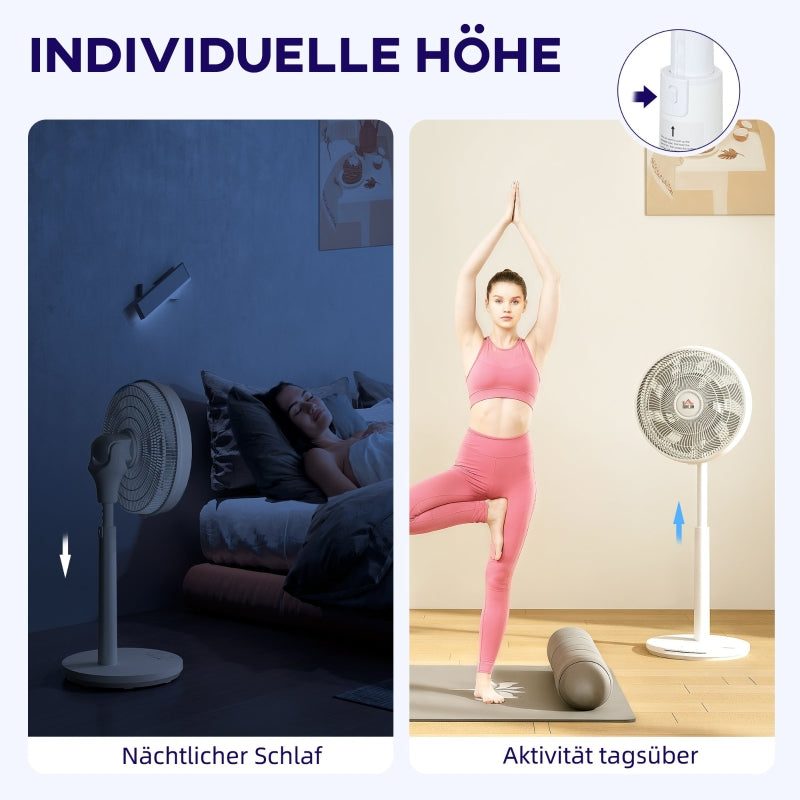 Quiet Pedestal Fan, 12 Speeds Timer Oscillation Remote Sleep Mode, White